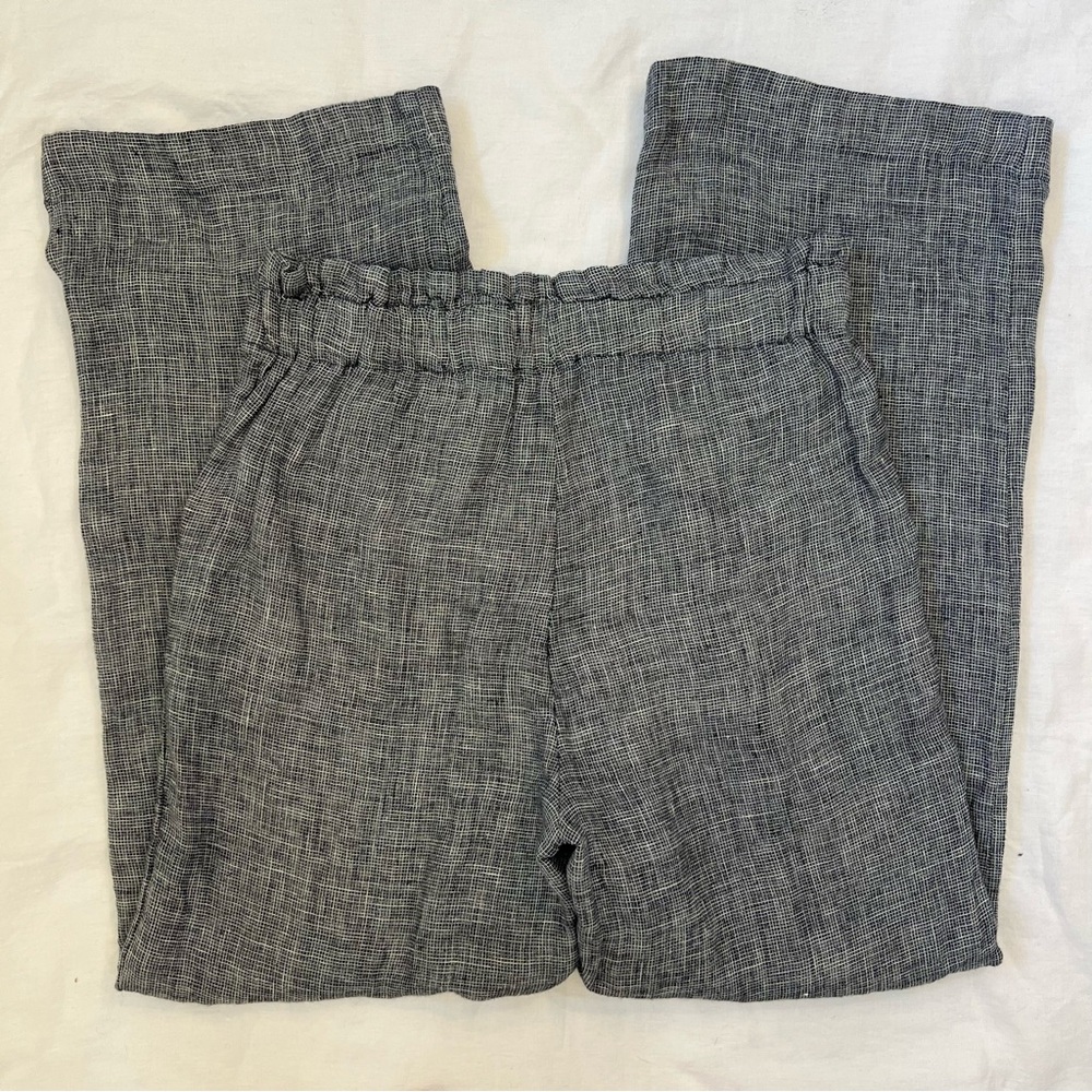 Mango Gray Linen Wide-Leg Trousers - Picture 8 of 8